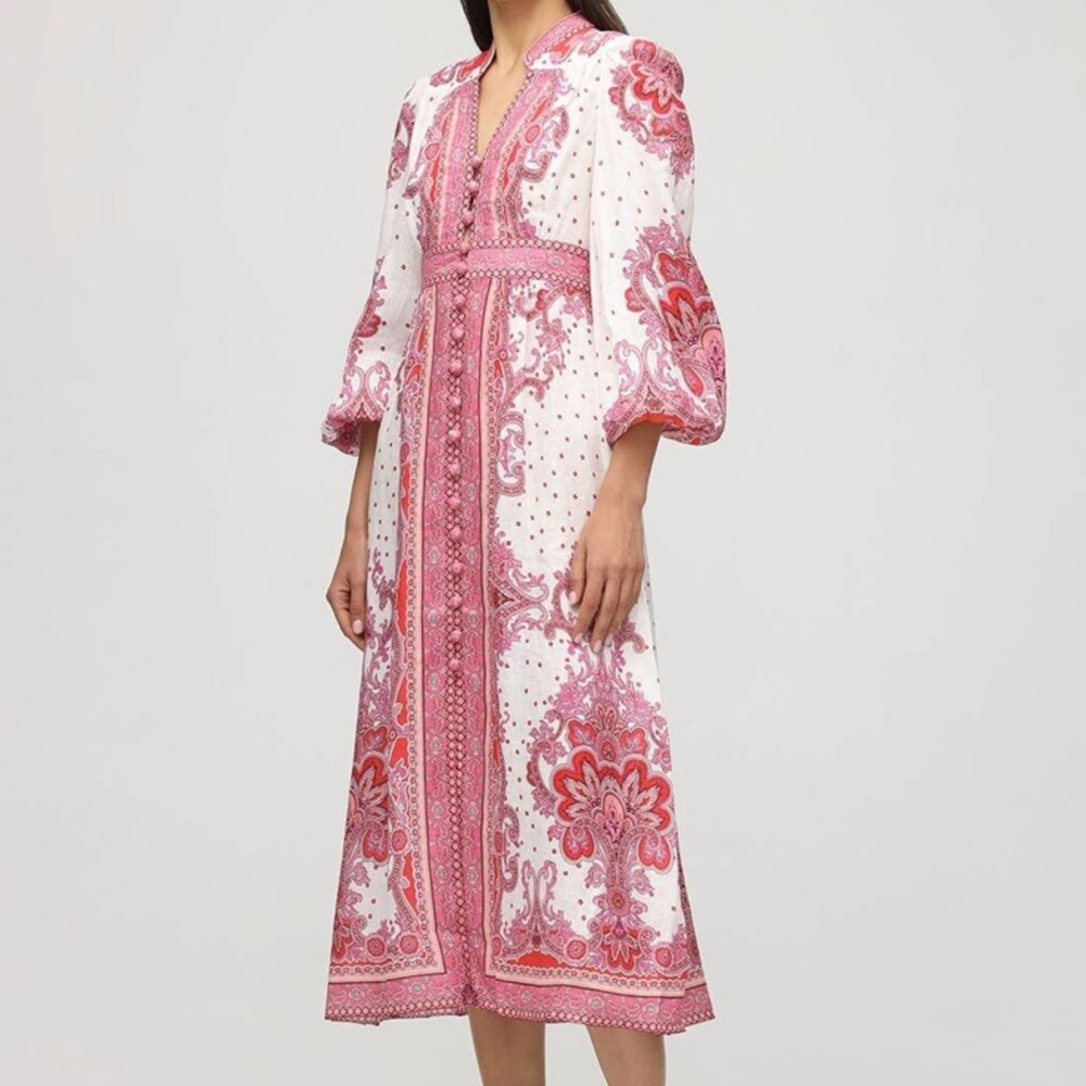 Zimmermann Paisley Long Sleeve Dress